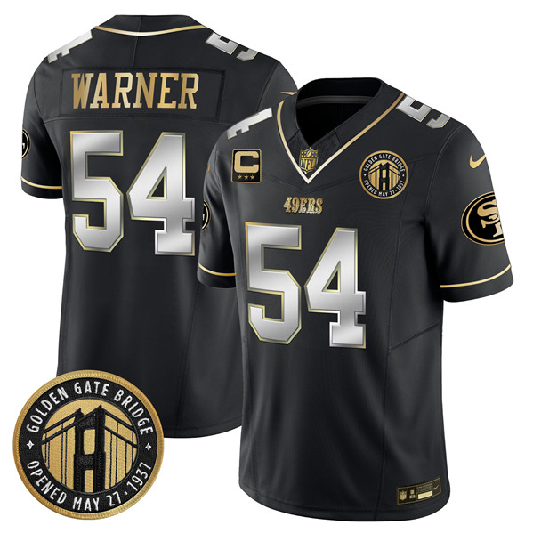 Men's San Francisco 49ers #54 Fred Warner Black F.U.S.E. Golden Gate Bridge With 3-Star C Patch Vapor Limited Stitched Football Jersey